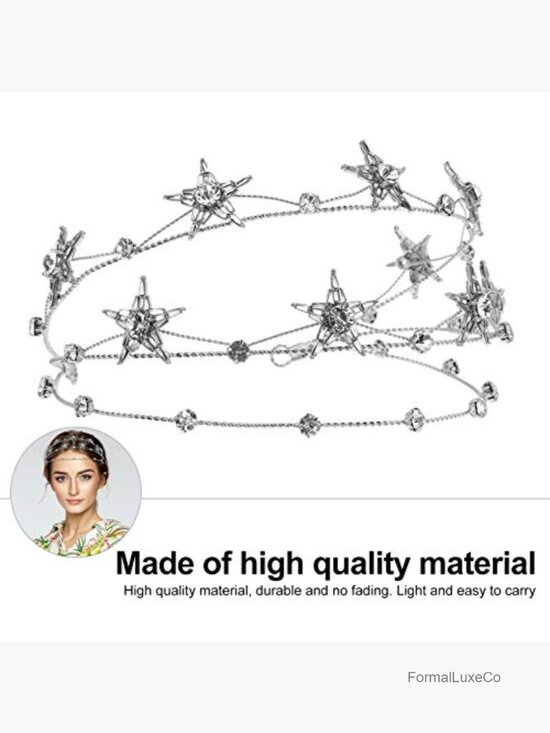 Bling Rhinestone Star Crown Crystal Tiara Bridal Headpiece Hair Wedding main image 6